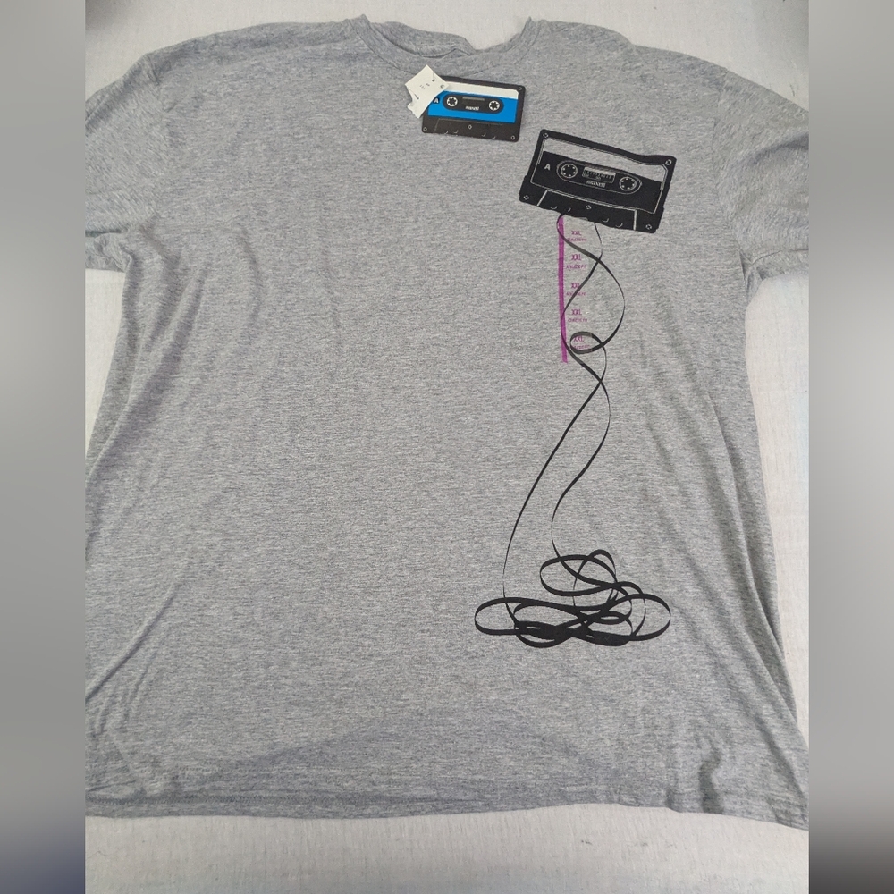NWT Maxell Retro Cassette Graphic Grey Tee 2XL